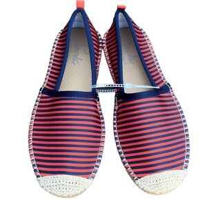 SeaStar Beachcomber Espadrille Orange and Blue Striped Size 7W